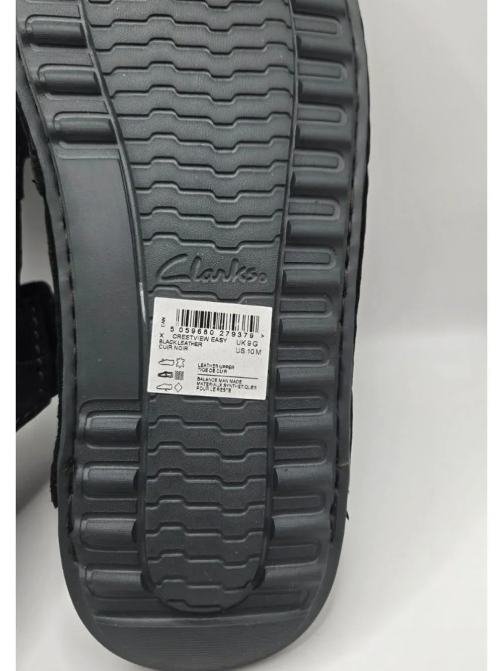 Clarks Collection Crestview Easy Slide Sandals black men's size 10M